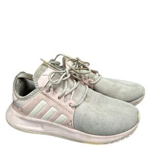 Kids size 2.5 Adidas Pink and Tan Sneakers